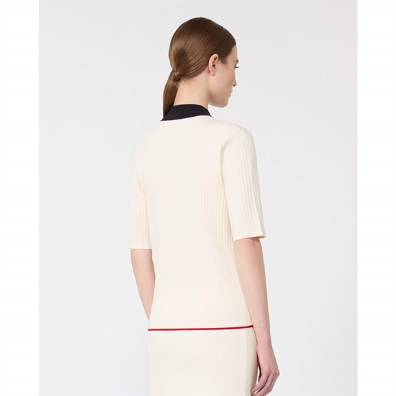 Max Mara Studio MSTOSCURI Polo T-Shirt, White/Blue